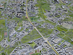 Helsinki city Finland 50km 3D Model