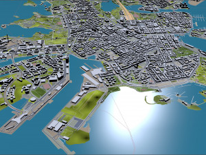 Helsinki city Finland 50km 3D Model