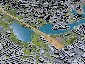 Helsinki city Finland 50km 3D Model