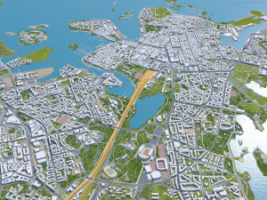 Helsinki city Finland 50km 3D Model