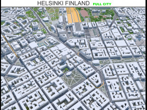 Helsinki city Finland 50km 3D 模型