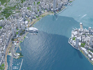 Hong Kong city 70km 3D Model