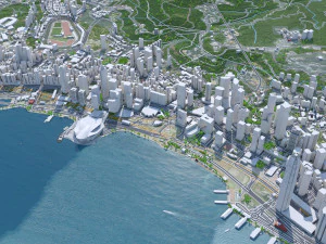 Hong Kong city 70km 3D Model