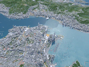 Hong Kong city 70km 3D Model