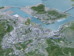 Hong Kong city 70km Modelo 3D
