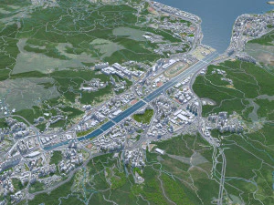 Hong Kong city 70km 3D Model