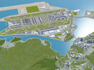 Hong Kong city 70km 3D Model