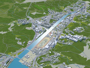Hong Kong city 70km Modelo 3D