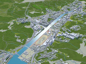 Hong Kong city 70km 3D Model
