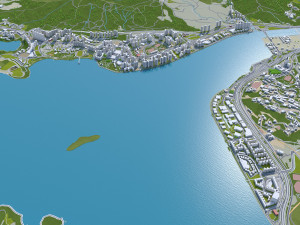 Hong Kong city 70km Modelo 3D