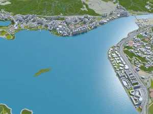 Hong Kong city 70km 3D Model