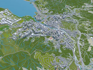 Hong Kong city 70km 3D Model