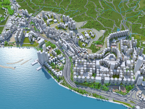 Hong Kong city 70km Modelo 3D