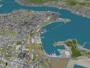 Hong Kong city 70km Modelo 3D