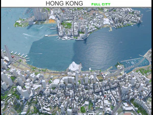 Citt&agrave; di Hong Kong 70 km Modello 3D