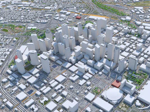 Houston city Texas USA 100km 3D Model