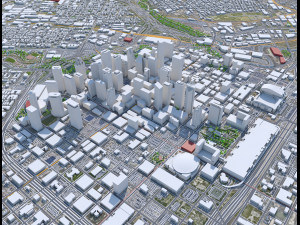Houston city Texas USA 100km Modèle 3D