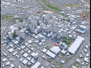 Houston city Texas USA 100km 3D Model