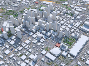 Houston city Texas USA 100km 3D Model