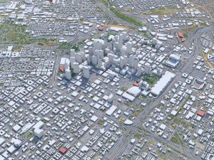Houston city Texas USA 100km 3D Model
