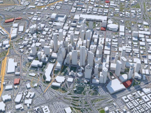 Houston city Texas USA 100km 3D Model