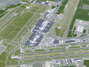 Houston city Texas USA 100km Modèle 3D