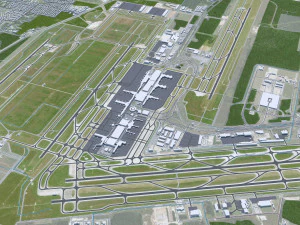 Houston city Texas USA 100km 3D Model