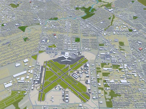 Houston city Texas USA 100km 3D Model