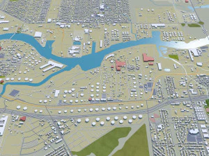 Houston city Texas USA 100km 3D Model
