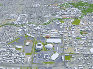 Houston city Texas USA 100km 3D Model