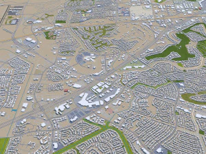 Houston city Texas USA 100km 3D Model