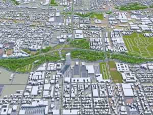 Houston city Texas USA 100km Modèle 3D