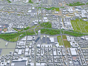 Houston city Texas USA 100km 3D Model