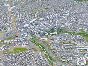 Houston city Texas USA 100km 3D Model