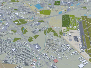 Houston city Texas USA 100km 3D Model