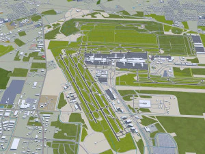 Houston city Texas USA 100km 3D Model