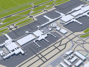 Houston city Texas USA 100km 3D Model
