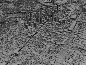 Houston city Texas USA 100km 3D Model