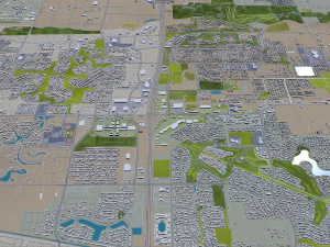 Houston city Texas USA 100km 3D Model