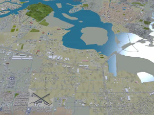 Houston city Texas USA 100km 3D Model