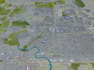 Houston city Texas USA 100km 3D Model