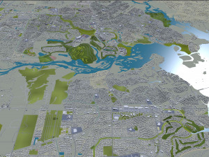 Houston city Texas USA 100km Modèle 3D