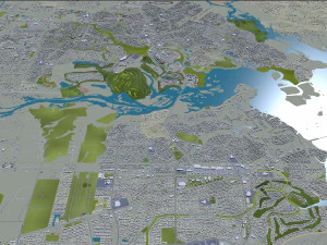 Houston city Texas USA 100km 3D Model