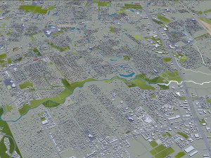 Houston city Texas USA 100km 3D Model