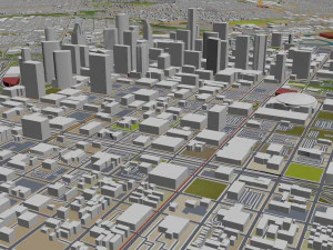 Houston city Texas USA 100km 3D Model