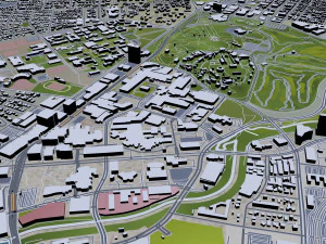 Houston city Texas USA 100km 3D Model