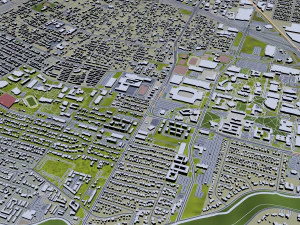 Houston city Texas USA 100km 3D Model