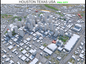 Houston city Texas USA 100km 3D Model