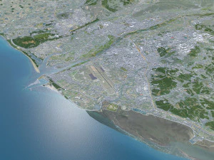 Hsinchu city Taiwan 50km 3D Model