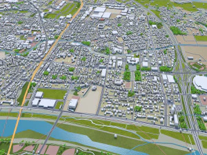 Hsinchu city Taiwan 50km 3D Model